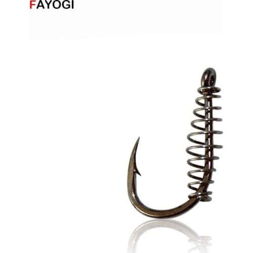 HK04 80pcs/lot Spring Fishing Hooks High Carbon Barbed Swivel Explosion Hooks Jig for Carp Fly Fishing Pesca Fishhooks