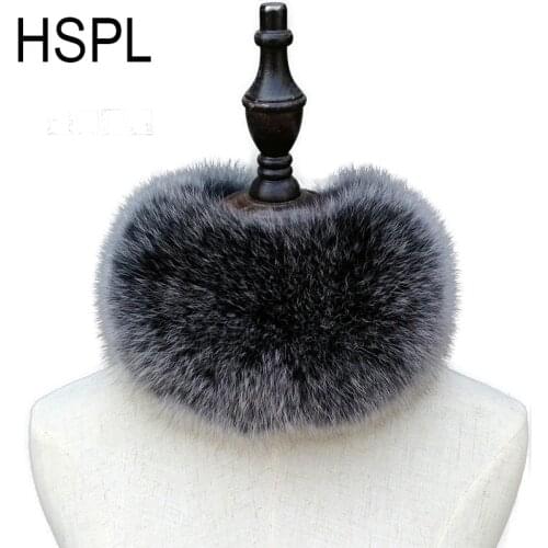HSPL Real Fox Scarf Women Fashionable Winter Chinese Fur Fox Collar Luxury 2019 New Women Warm Ladies White Scarves Winter
