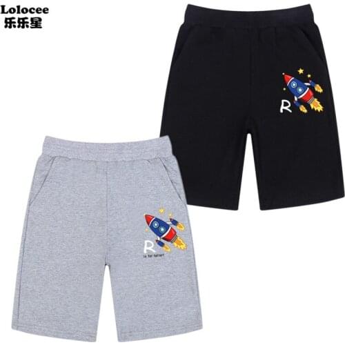 Children Rocket Print Cotton Shorts Childrens Little dinosaur leisure pants For Boys Toddler Kids Beach Short Sports Pants