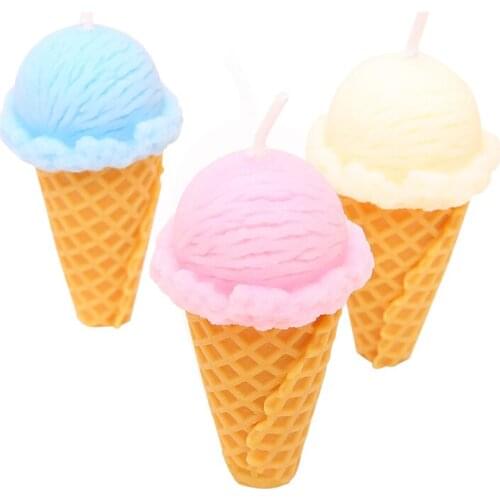 Silicone Candle Molds Clay Soap Molds Birthday Cake Ice Cream Candle Fondant Chocolate Baking Moulds Silicone Rubber PRZY