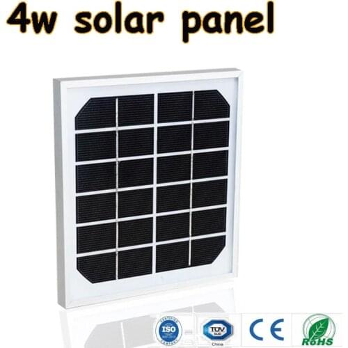 Boguang glass solar panel 4W 6V 195*185*17mm portable solar charger battery monocrystalline aluminum frame outdoor home DIY