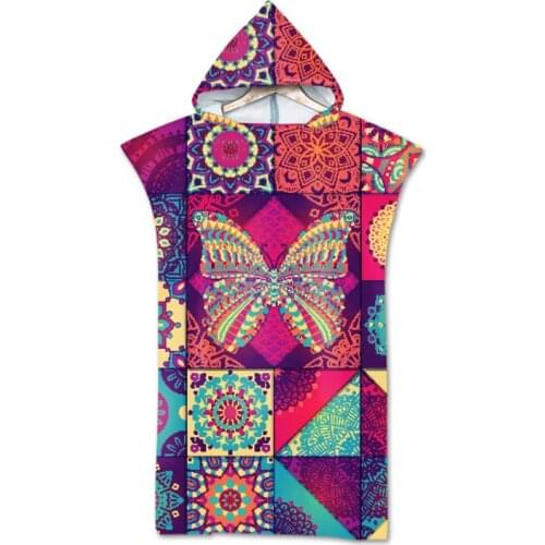 Outdoor Swimming Pool Beach Towels Microfiber Changing Robe Cloak Man Woman Bathrobe Hooded Surf Poncho Towel Swimsuit Beachwear