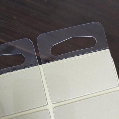 High quality Self Adhesive Hang Sell Tabs 350micron, with hole 100pcs
