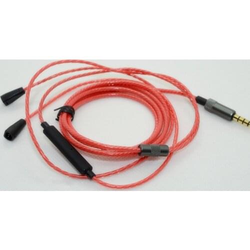 Replacement OFC Upgrade Audio Cable Cord with Remote Control Mic for Sennheiser IE8 , IE80, IE8i Earphones (Red)