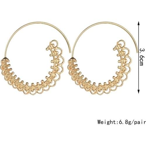 Earring For Women Round Half Open 2021 Gold Silver Plated Fashion Party Wedding Accessory Girlfriend Birthday Gift Engagement