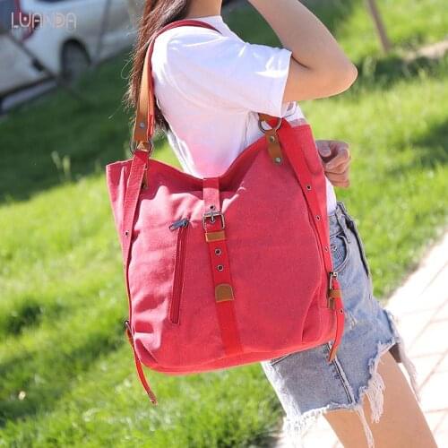 Women tote bags Multifunction casual shoulder handbags canvas fashion messenger bag shoulder backpack