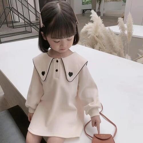 Baby Mid-length Sweater, Girls Long-sleeved Top, Childrens Western Style Dress, Autumn New Style