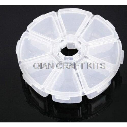 25pcs 8 Compartments Round Plastic Jewelry beads Storage Container Boxes Organizer Jar w Lids Covers Nail Art
