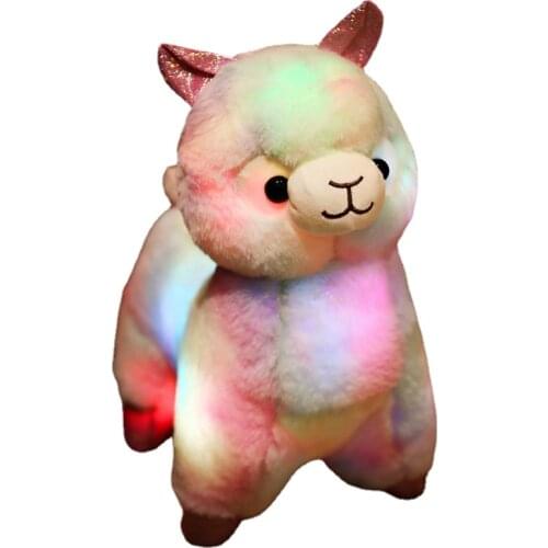 35cm Glowing Led Light Alpaca Llama Plush Toy Luminous Pillow Stuffed Animals Soft Dolls Plush Alpaca Birthday Gift for Children