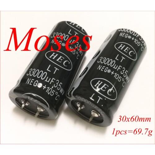 35v 33000uf +/- 20% Capacitance 100% Original New Audio Capacitors Electrolytic Capacitor Radial 30x60mm