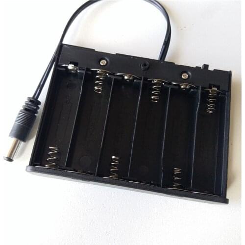 4pcs AA battery holder 6*1.5V buckle battery case 9V with cover with switch with DC head AA batteries with lid Battery case 9V