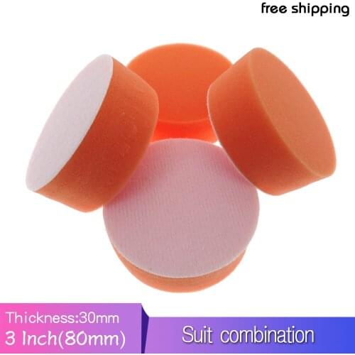5Pcs 80MM Buffing Sponge Pad Orange Sponge Rubbing Ruber Scouring Pad All Purpose for Car Bathroom Kitchen