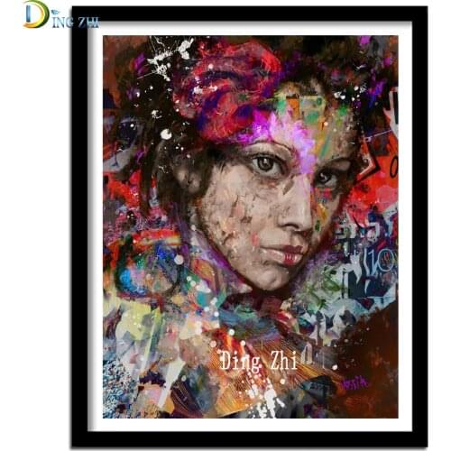 5D Full Square Diy Diamond Painting Abstract European Woman Cross Stitch Kit Portrait Mosaic Picture Of Rhinestone Embroidery