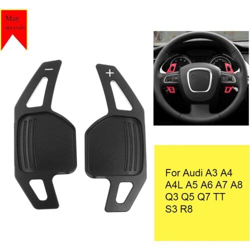 2pcs Car Sports Steering Wheel Shift Paddle Shifter fit For Audi A3 A4 A4L A5 A6 A7 A8 Q3 Q5 Q7 TT S3 R8 Red Silver Black