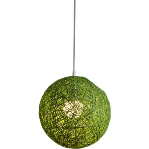 Bamboo, Rattan And Hemp Ball Chandelier Individual Creativity Spherical Rattan Nest Lampshade