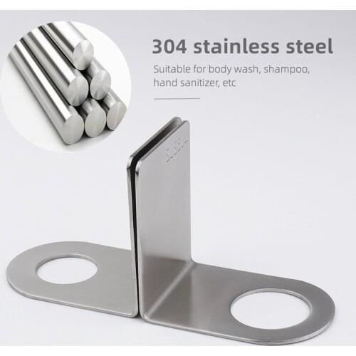 Bottle Holder Stainless Steel Suction Cup Rack Shower Gel Shampoo Soap Liquid Wall Mount Bathroom Kitchen Shelf Organizer Hooks