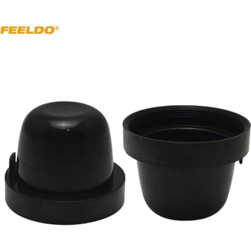 FEELDO 2Pcs Waterproof Universal Car HID LED Headlight Dustproof Cover Rubber Sealing Cap Headlamp Cover H-55mm D-65mm #5584