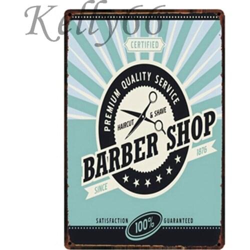 [ Kelly66 ] Barber Shop Metal Sign Tin Poster Home Decor Bar Wall Art Painting 20*30 CM Size y-1700