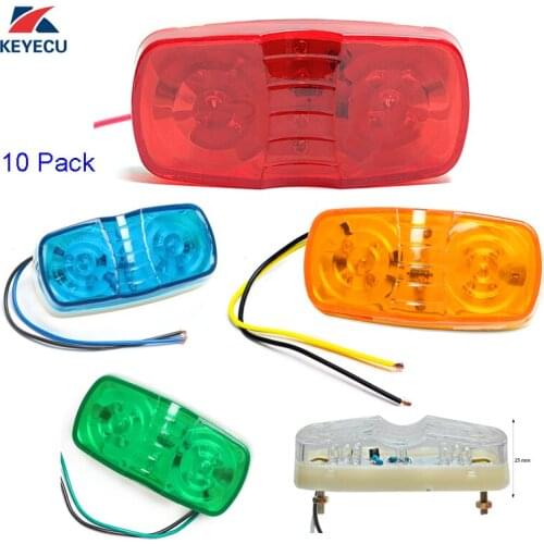 KEYECU 10X 4" Trailer Side Marker LED Light Double Bullseye 12 Diodes Clearance Light (5 Colors for Optional) 10-30V
