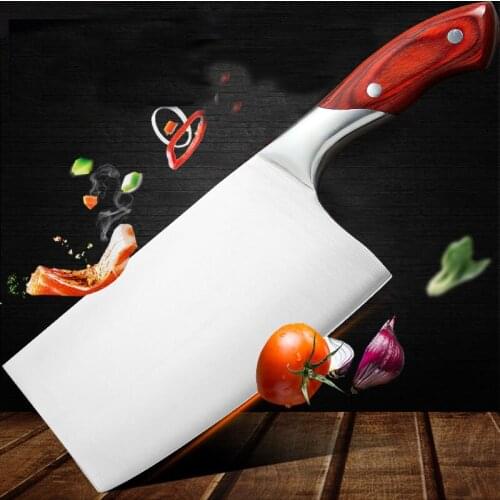Chinese Kitchen Knife 4Cr13 High Carbon Cleaver Durable Chef Slicing Chopping Knife Ultra Sharp Blade Color Wood Handle Knives