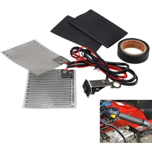 12V Motorcycle Electric Heating Handle Kit Heated Grip Pads+Heat Resistant Tape+Heat Resistant Covers Handlebar Pad
