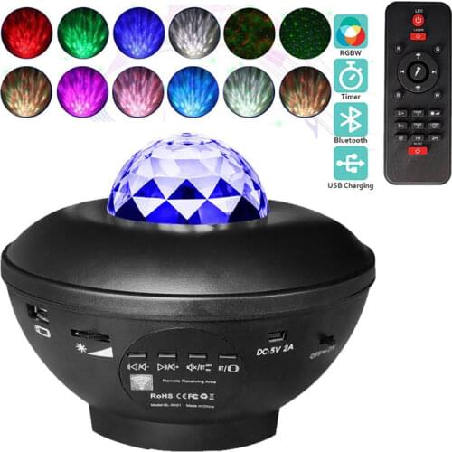 Colorful Starry Sky Galaxy Projector Lamp Blueteeth Speaker USB Music Player Star Romantic Projection Night Light for Kids Gifts