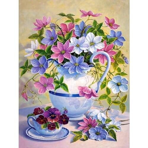 L10101 11CT/14CT/18CT/25CT/28CT oil scenery patterns Counted Cross Stitch DIY Cross Stitch Kits Embroidery Needlework Sets