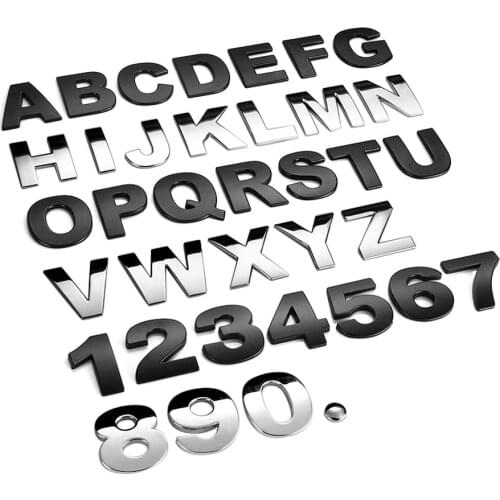 45mm 3D Metal Stickers DIY Number Letters Car Emblem Decal For Mercedes Cadillac Lexus LAND ROVER Mazda SUZUKI BMW Volkswagen