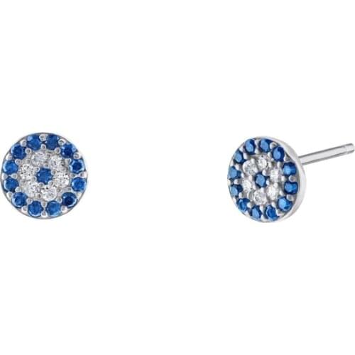 Trendy Evil Turkish Eye Stud Earrings Women Gold Silver Color Blue Crystal Minimalist Earring Lucky Jewelry Collier Femme