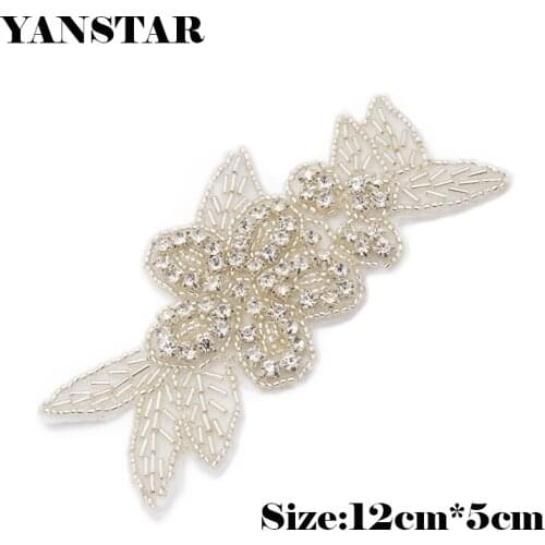 YANSTAR 30PCS Wholesale Rhinestone Applique Bridal Gown Sash Sewing On For Wedding Dresses Sash Bridal Gown Accessory YS900