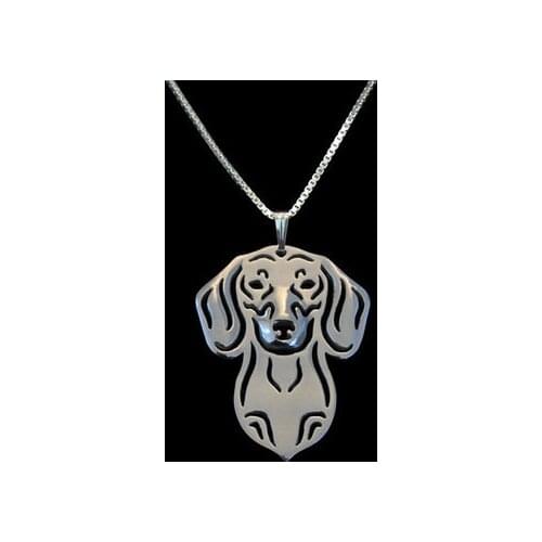 Wholesale Boho Chic Alloy Dachshund necklace fashion cartoon dog pendant golden two colors plated 12pcs/lot