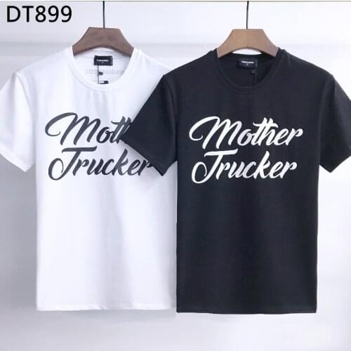 Authentic Dsquared2-Fashion letter printing short-sleeved T-shirt male slim casual half-sleeved T-shirt handsome male DT899