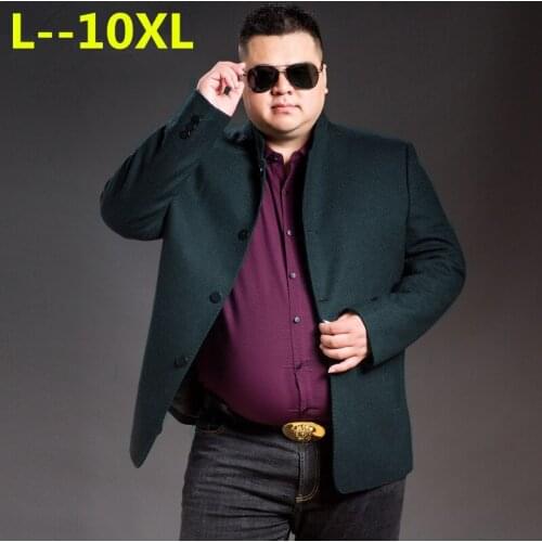 Plus size 8XL 6XL 5XL 4XL Autumn Winter Mens Long Thicken Wool Coat Business Slim Fit Homme Casual Trench Overcoat High Quality