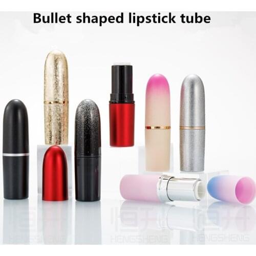 Empty Lipstick Tube Lip-Balm-Container Bullet Shaped Lipstick Tube Inside Diameter12.1MM Empty Refillable Cosmetics Container