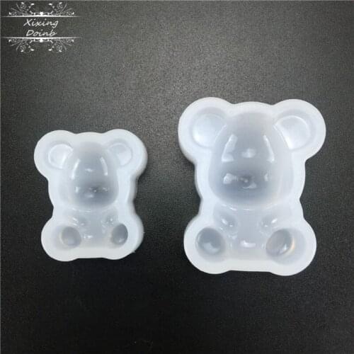 DIY crystal drop glue 3D bear shape resin mold silicone mold cake decoration tool hand craft jewelry pendant Decoration tool
