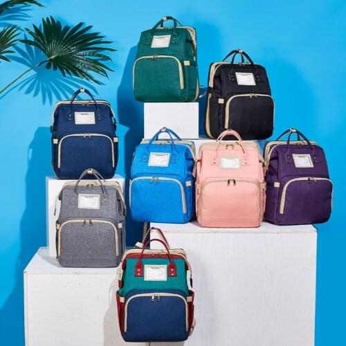 Diaper Bag with Portable Bassinet Combo 3 in 1 Expanding Nursing Diaper Bag Multifunctional Travel Mommy Bag