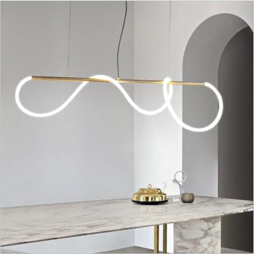 LED White decoration Strip Strip chandelier gold luxury postmodern lighting minimalist For living room loft designer chandelier