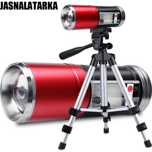 LED Flashlight Five Lights Source USB Recharge Night Fishing Outdoor Lamp Induction Strong Bright Home High Power Laser Gun Lamp