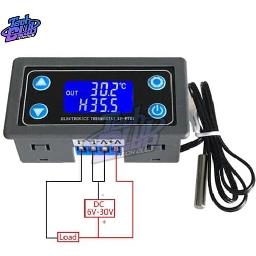DC 6V-30V 10A Thermostat Digital Temperature Humidity Controller Thermal Regulator Thermocouple LCD Display Sensor meter