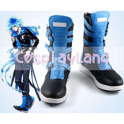 Twisted Wonderland Idia Shroud Cosplay Boots Shoes Blue Men Costume Customized Accessories Halloween Party Shoes