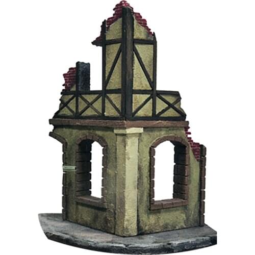 Military Diorama Scenery Ruins Corner House 1/35 Sand Table Model Buildings