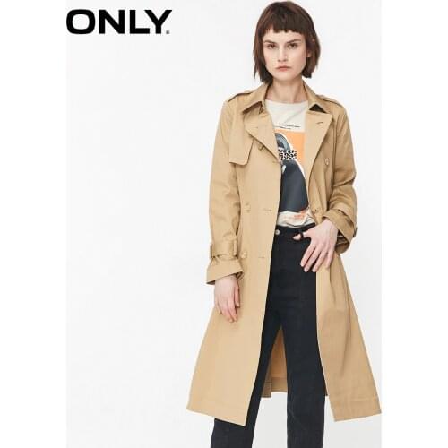 ONLY 2020 autumn new loose British style lady waist mid-length windbreaker jacket female | 120136526