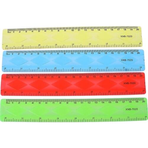 Brand New and High Quality 1PC 20cm Soft Flexible Ruler, Multicolour, Stationery Measuring Rulers, Drawing School Supplies Set