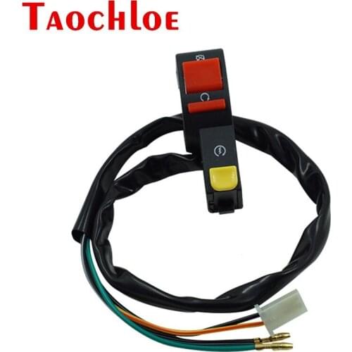 10Pcs 4 Wires Universal Handlebar Motorcycle ATV Engine Flameout Start Switch Headlight Horn Button Switch Autocycle Accessories