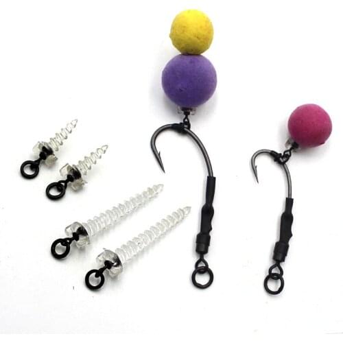 20PCS Carp Fishing 360 Bait Screw For Carp Fishing Rigs Accessories Mirco Rig Ring Carp Boilies Stop Fishing Terminal Tackle