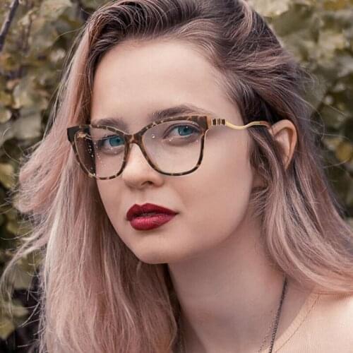 2021 Fashion Vintage Leopard Anti-blue Glasses Women Optical Computer Transparent Eyeglasses Female Spectacles Oculos Feminino