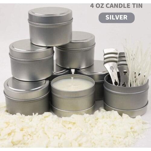 24 4oz Universal Silver Round Cosmetic Balm Jar Container Candle Jar For Candle Sample Storage Tool Storage Container