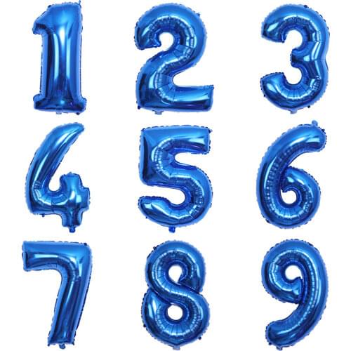 32inch 1Pcs Foil Balloon Number 0 1 2 3 4 5 6 7 8 9 Boys Girls Birthday Party Deep Blue Balloons Party Supply