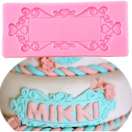3D Relief Frame Border Silicone Mold DIY Cupcake Topper Fondant Cake Decorating Tools Cookie Candy Clay Chocolate Gumpaste Mould