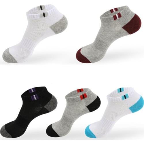 5 pairs/lot Cotton Socks Mens Solid Color Fashion Male Boat Socks Shallow Mouth Absorb Sweat Man Short Socks Spring Autumn